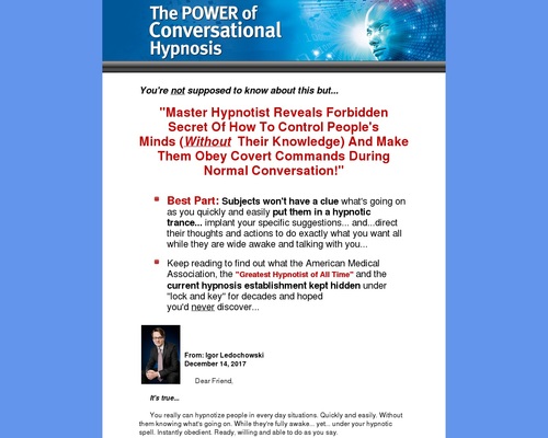 Energy Of Conversational Hypnosis Crash Course and 20+ Merchandise