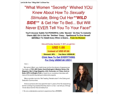70% Commision Payout: Wing Woman Secrets and techniques Of Seducing Girls